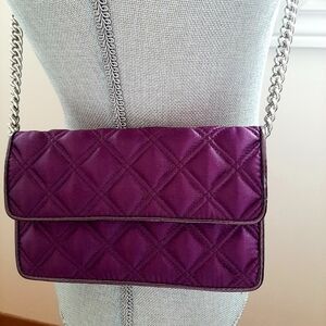 Purple Quilted Crossbody Bag with Chain Strap By Marc Jacobs
